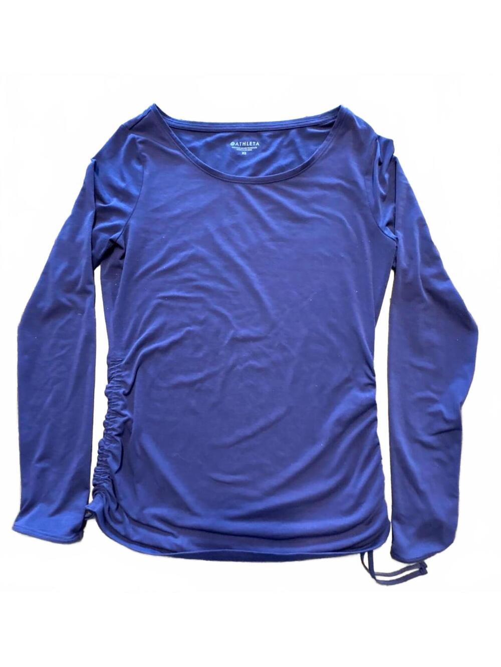Athleta Women's Purple Long Sleeve Ruched Side Top XS X Small Ladies